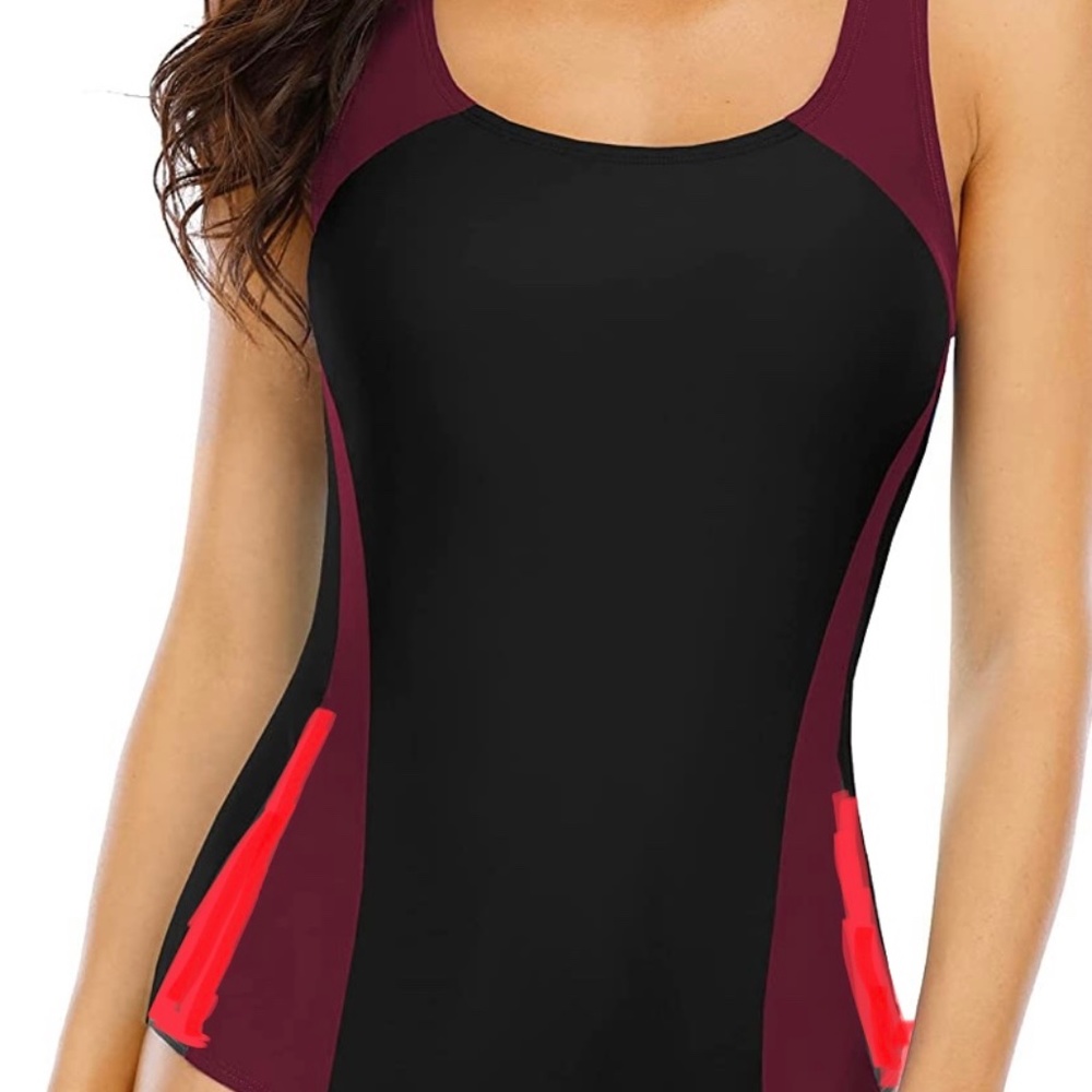 One Piece Sports Swimwear Athletic Splice Racing Swimsuit